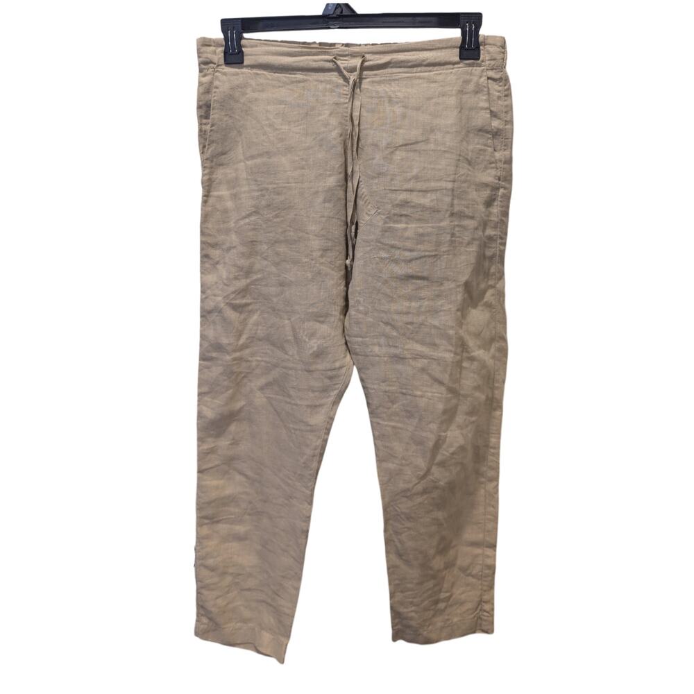 Kristensen Du Nord Cropped Linen Drawstring Lagenlook Pants Small